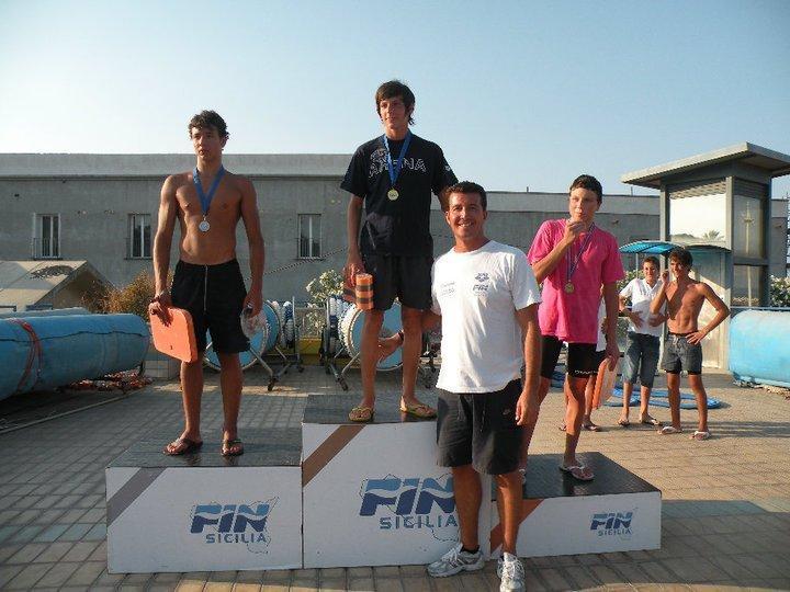 Award ceremony for the 200m breaststroke